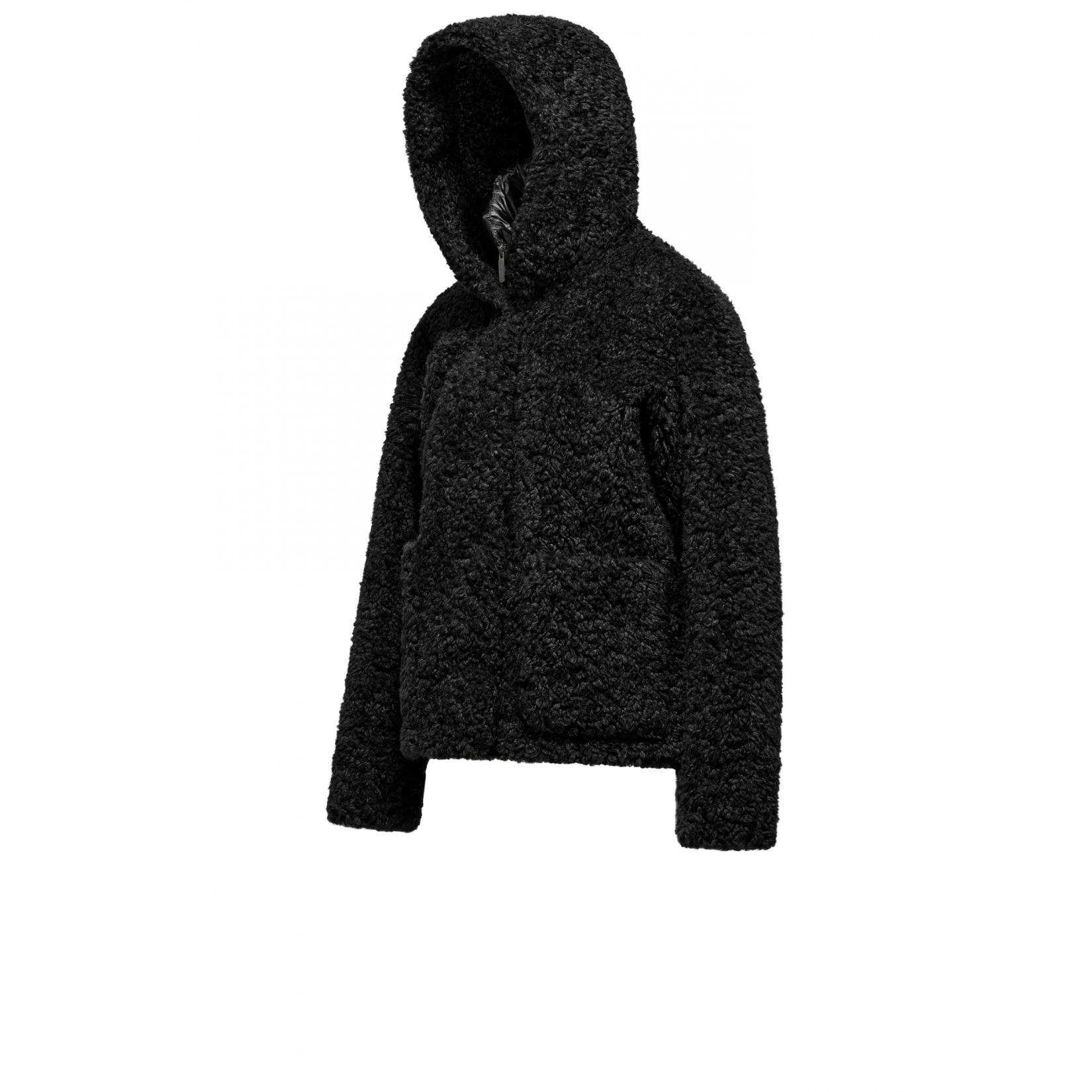 Cappotto corto da donna in ecopelliccia con davantino staccabile