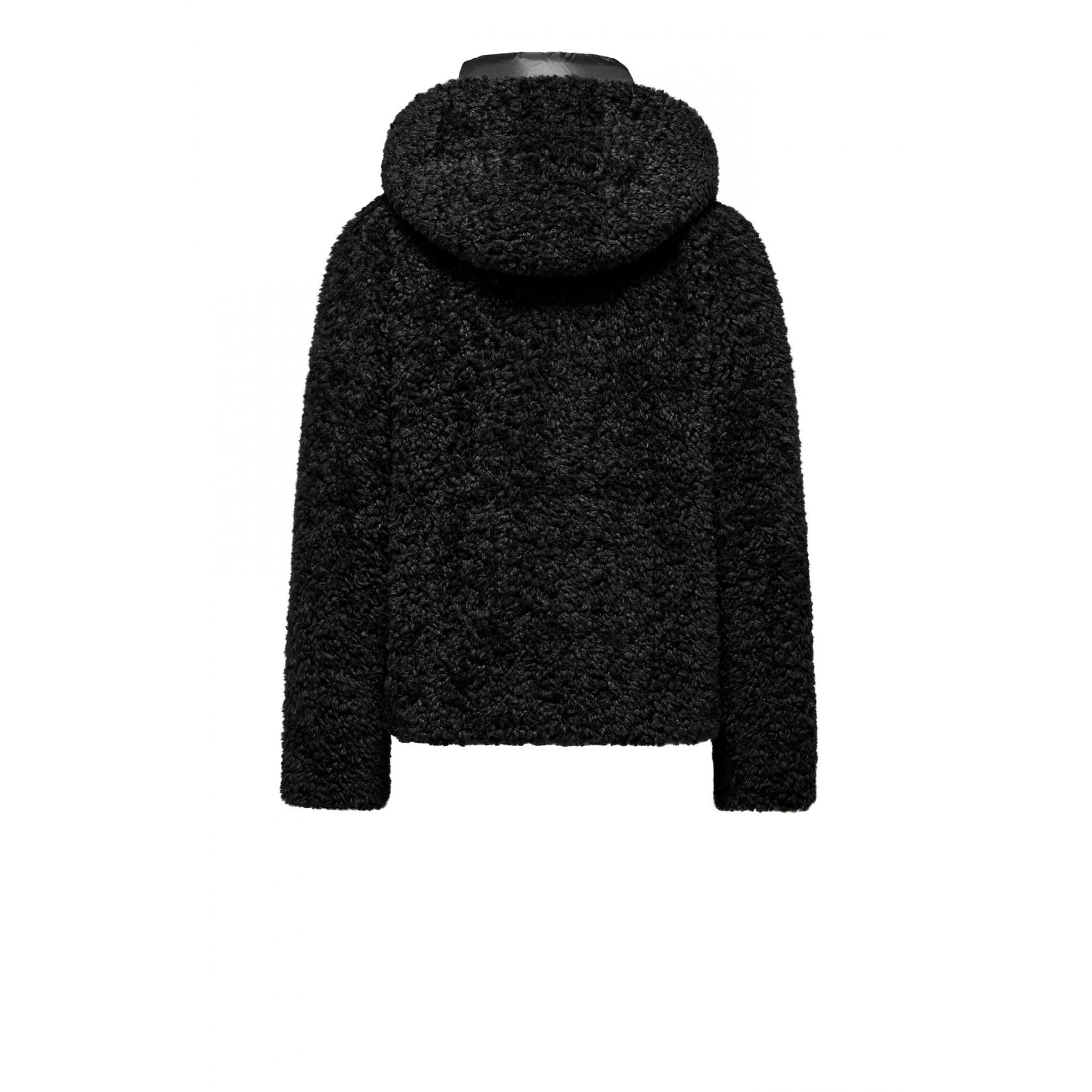 Cappotto corto da donna in ecopelliccia con davantino staccabile