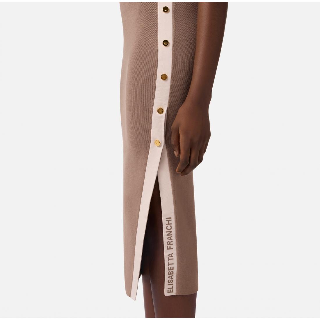 Abito in maglia con bande in viscosa lucida