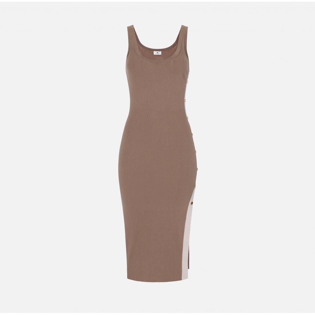 Abito in maglia con bande in viscosa lucida