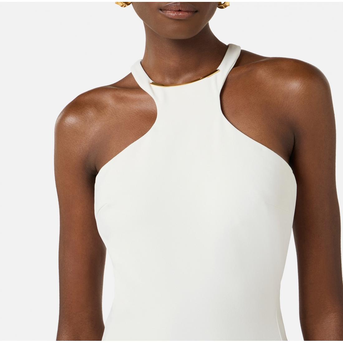 Abito in crêpe leggero con dettaglio gioiello