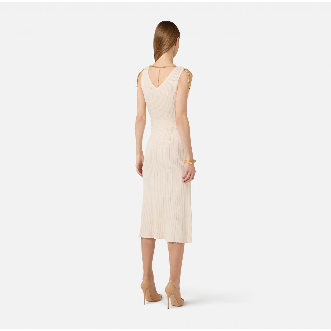 Abito in maglia à jour con dettaglio gioiello