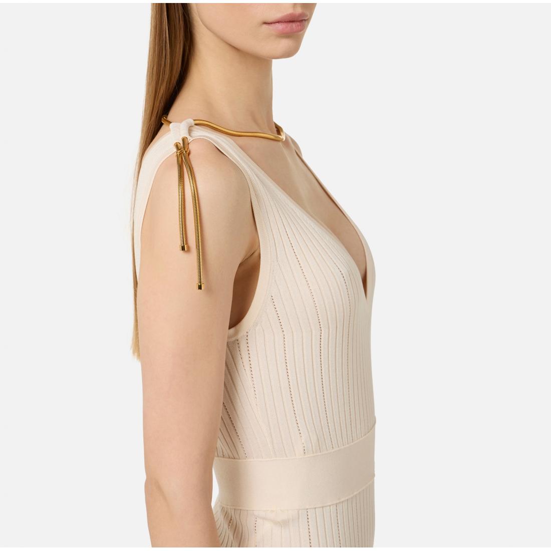 Abito in maglia à jour con dettaglio gioiello