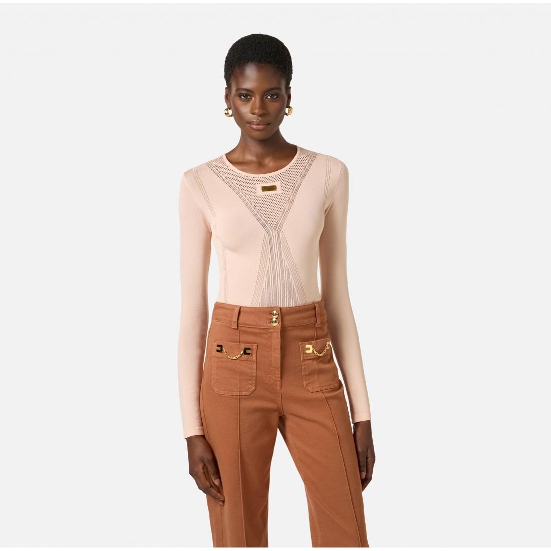 Top in maglia traforata