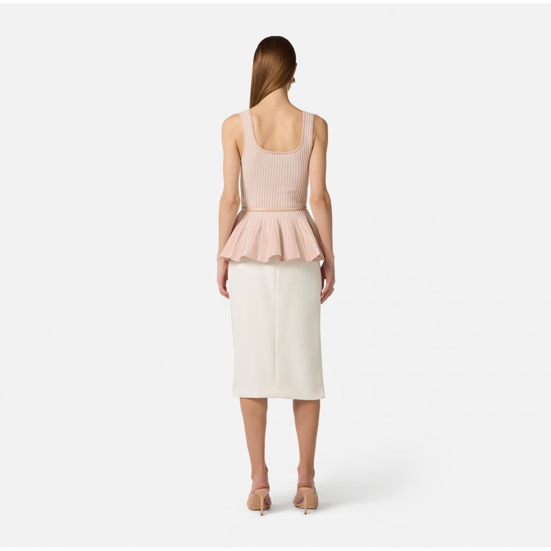Top in maglia bicolore