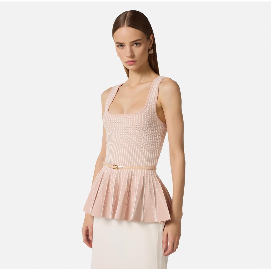 Top in maglia bicolore