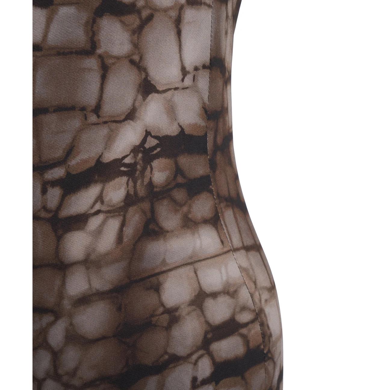 Abito midi con stampa animalier