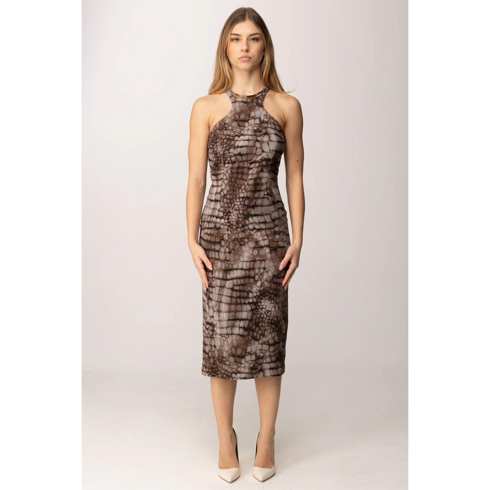 Abito midi con stampa animalier
