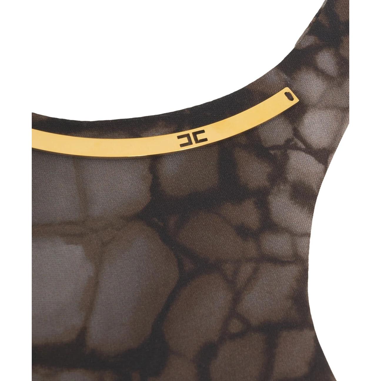 Abito midi con stampa animalier