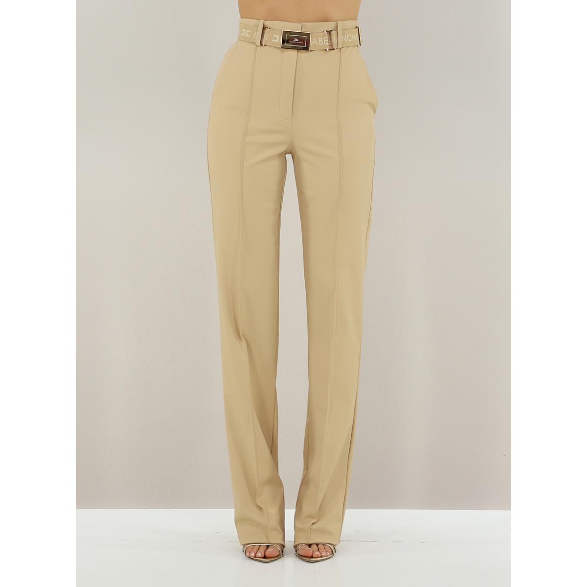 Pantaloni in tessuto tecnico bielastico con cintura