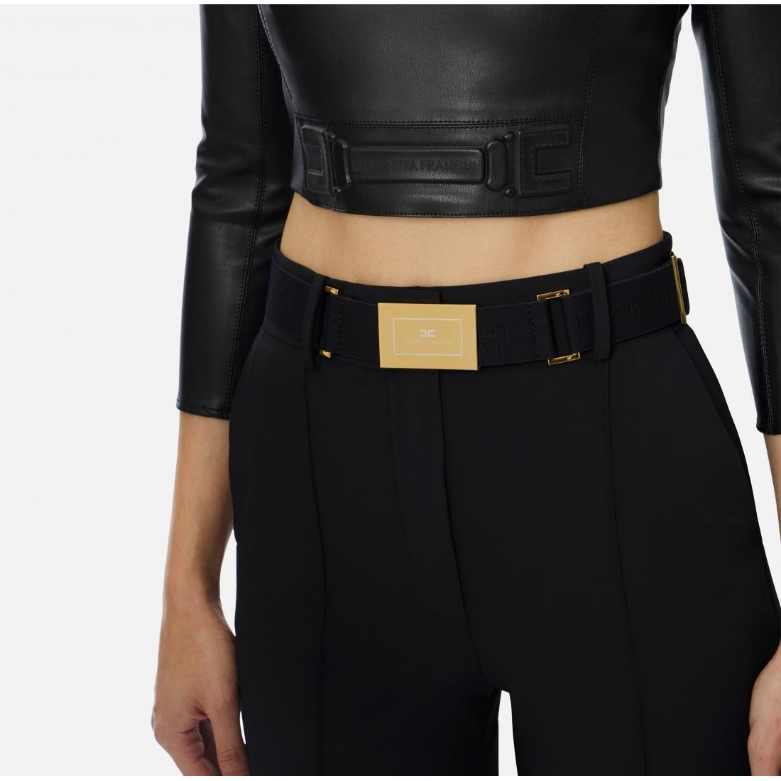 Pantaloni in tessuto tecnico bielastico con cintura