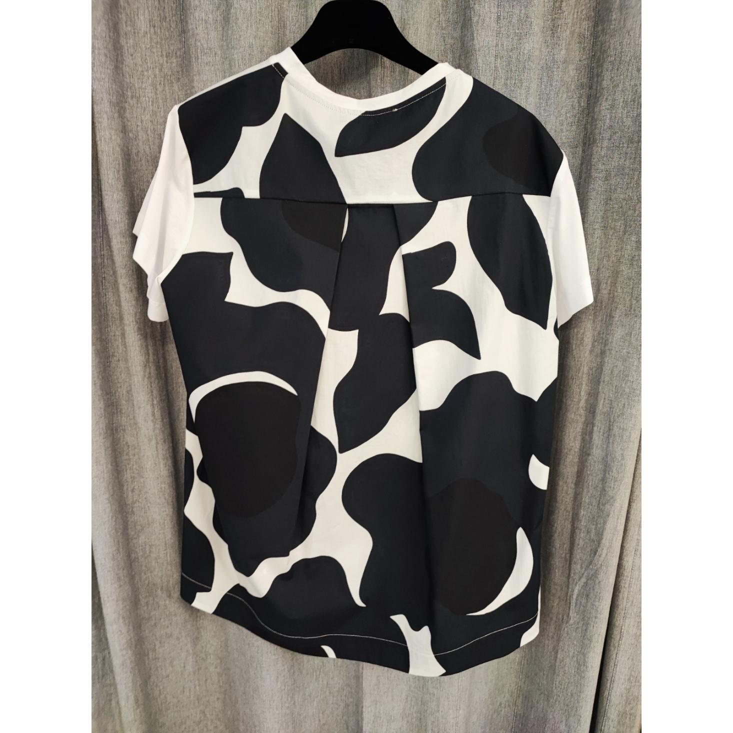 T-SHIRT CON TESSUTO STAMPATO SUL DIETRO