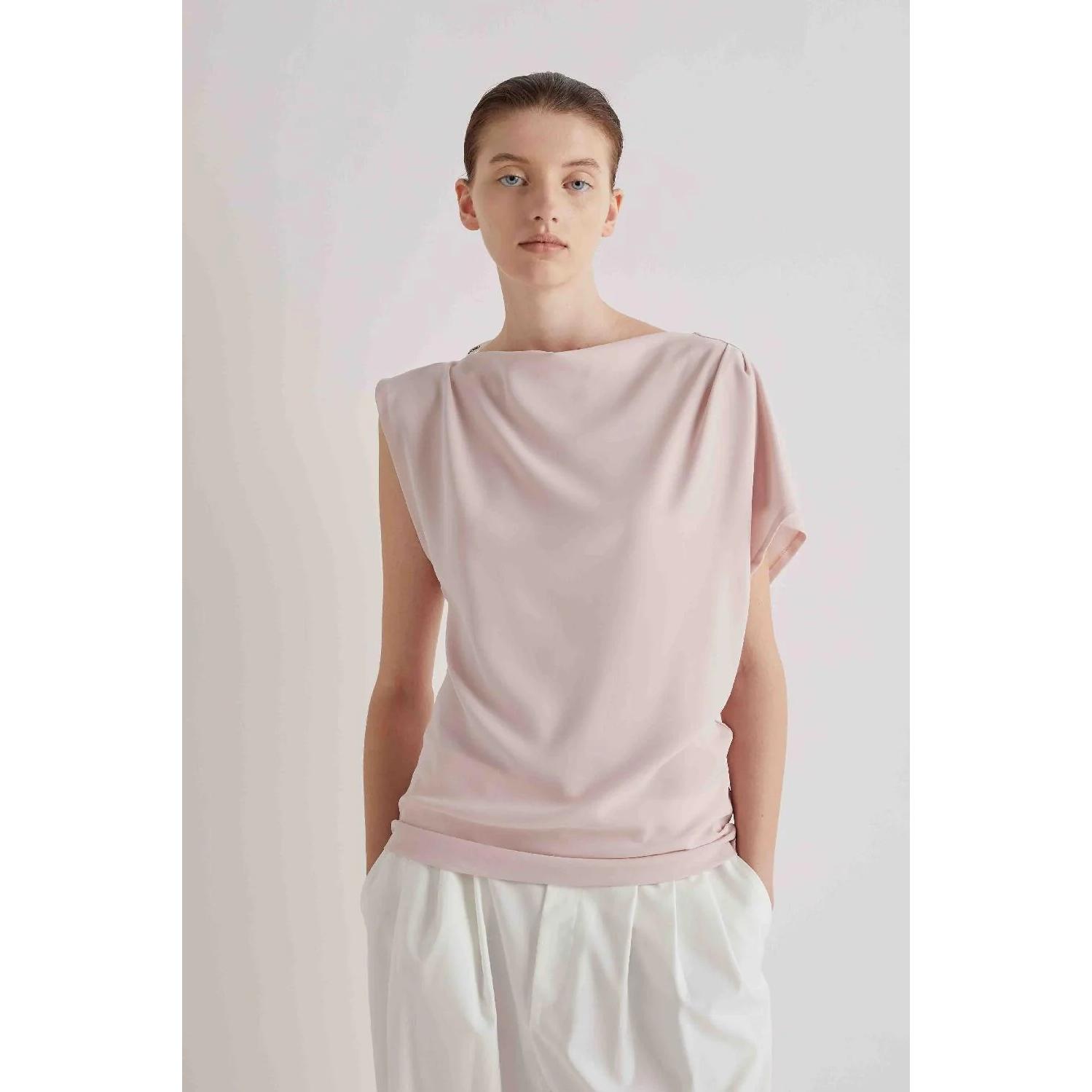 BLUSA ASIMMETRICA CON PIEGHE