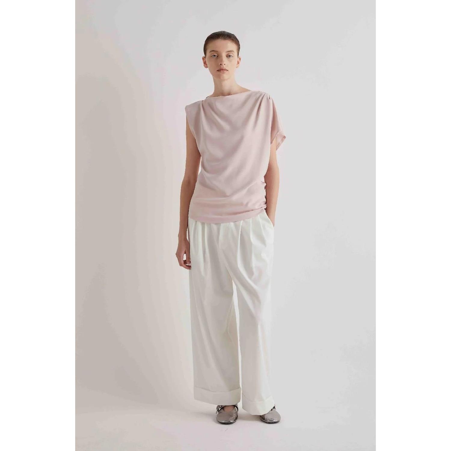 BLUSA ASIMMETRICA CON PIEGHE