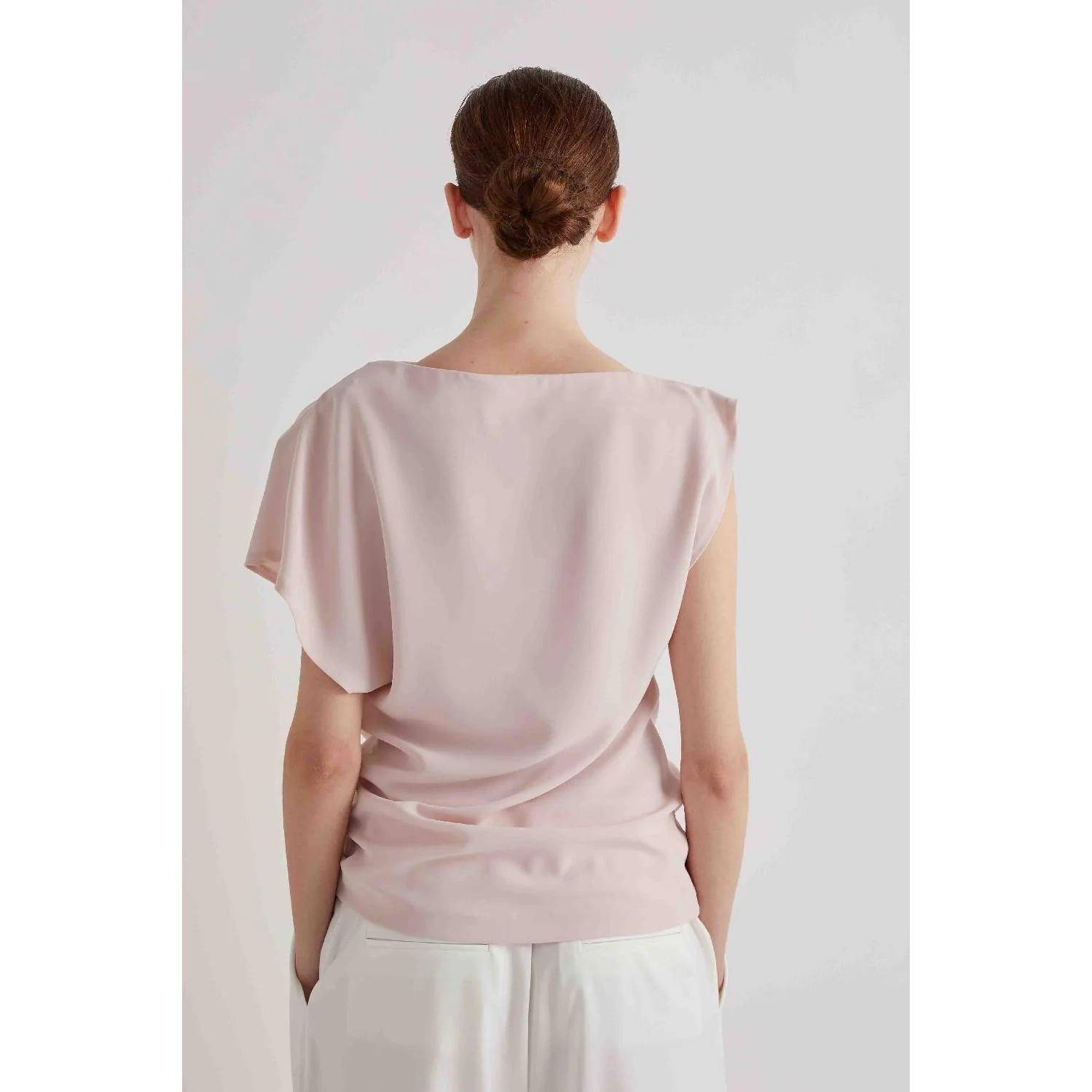 BLUSA ASIMMETRICA CON PIEGHE