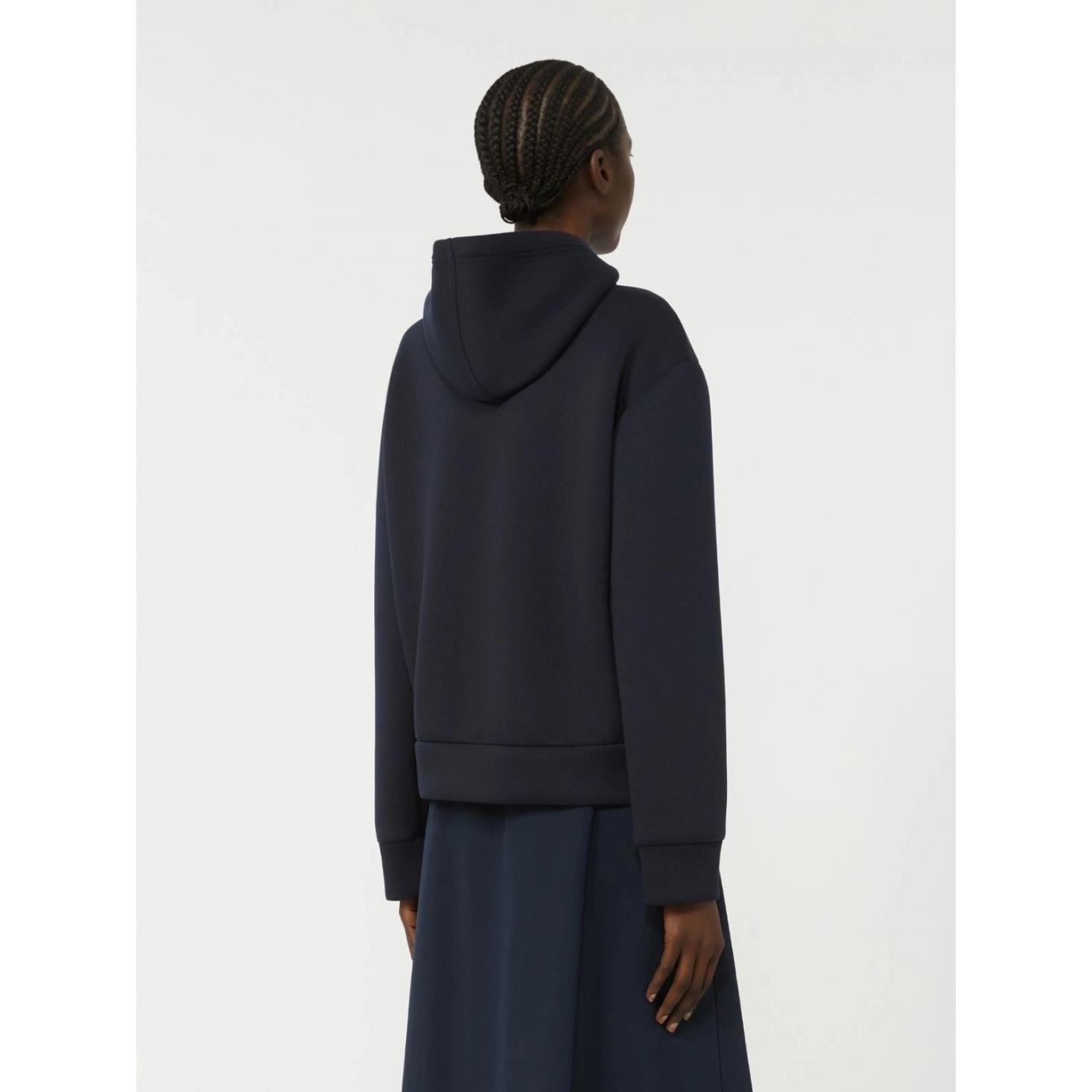 Giacca con cappuccio in jersey e tela antigoccia imbottita