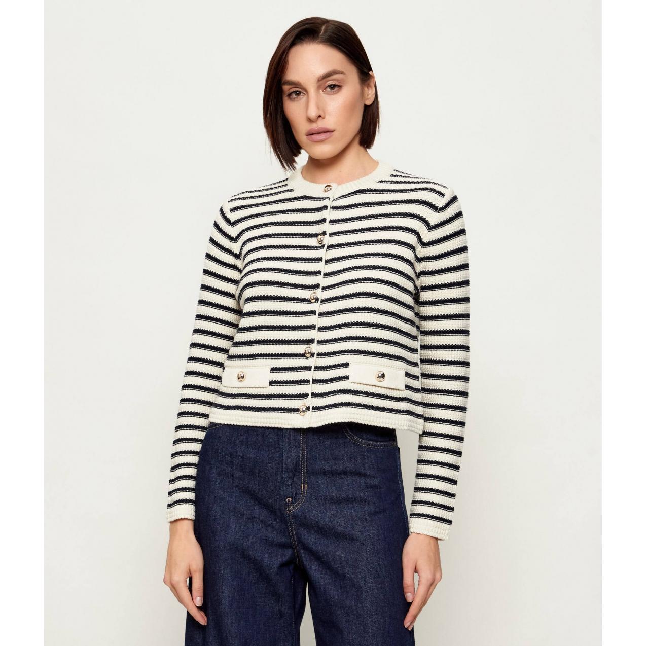 Cardigan crop in cotone