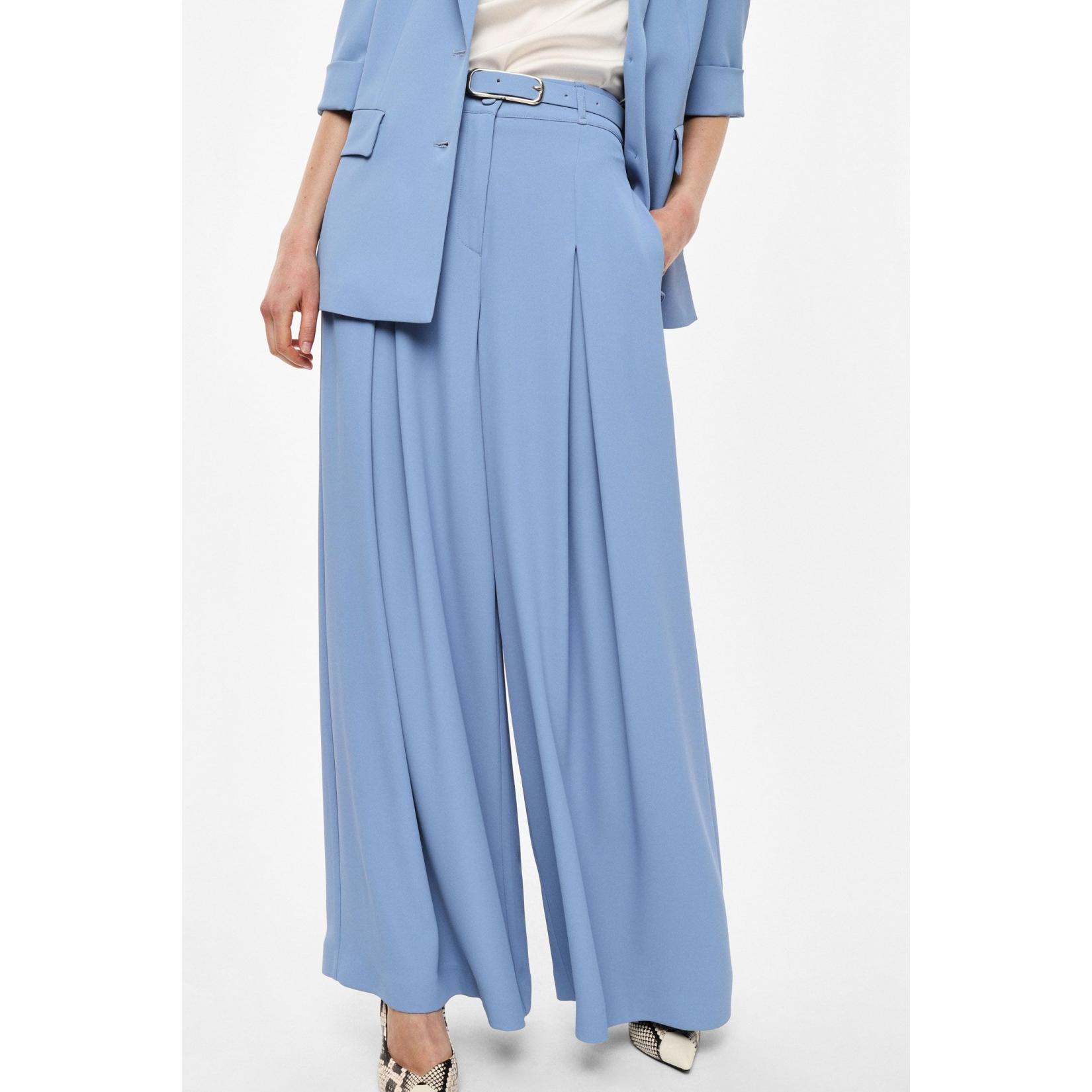 Pantaloni palazzo a vita alta con cintura