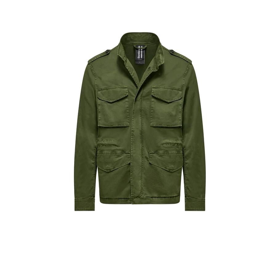 Giacca militare in gabardina stretch