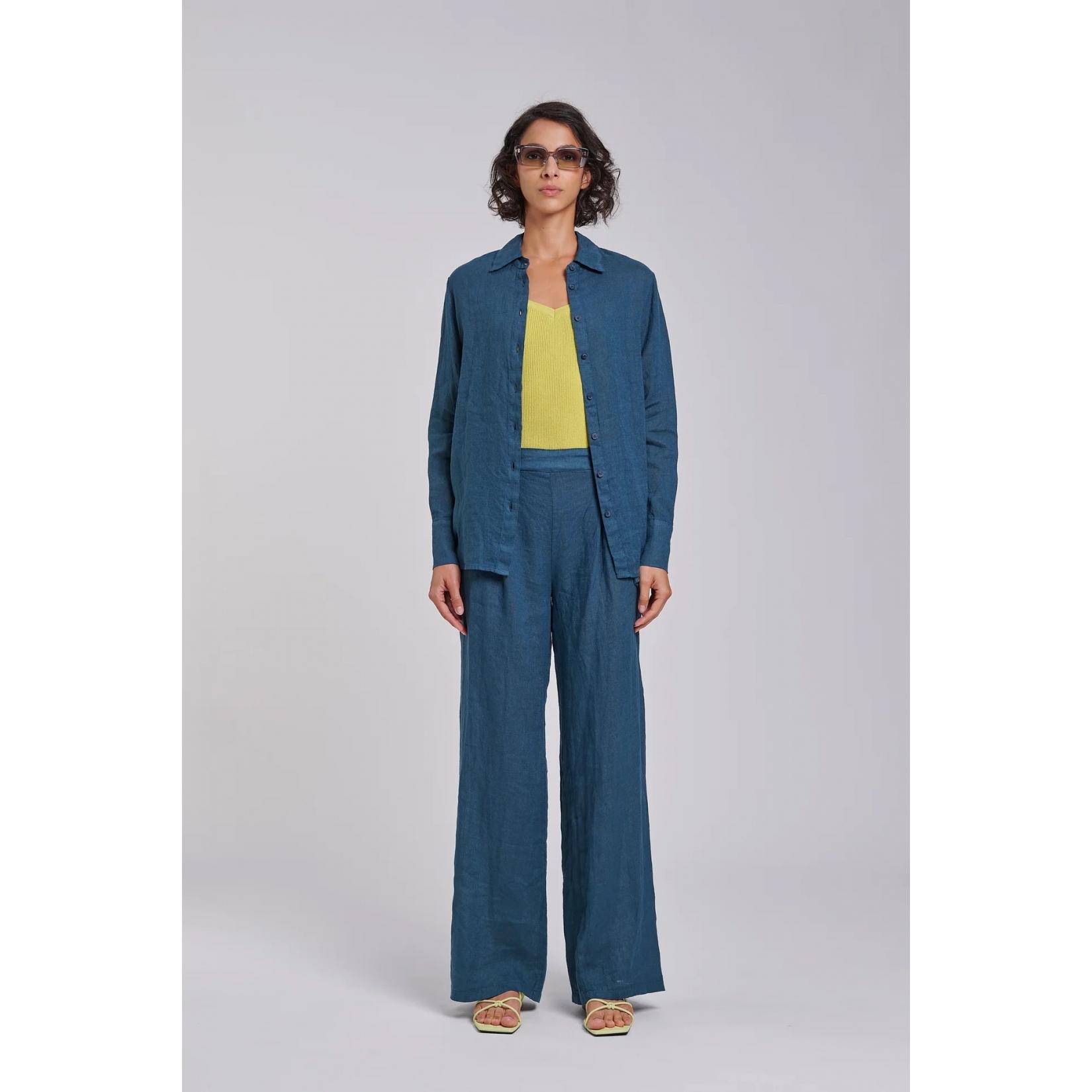 Pantaloni palazzo in lino