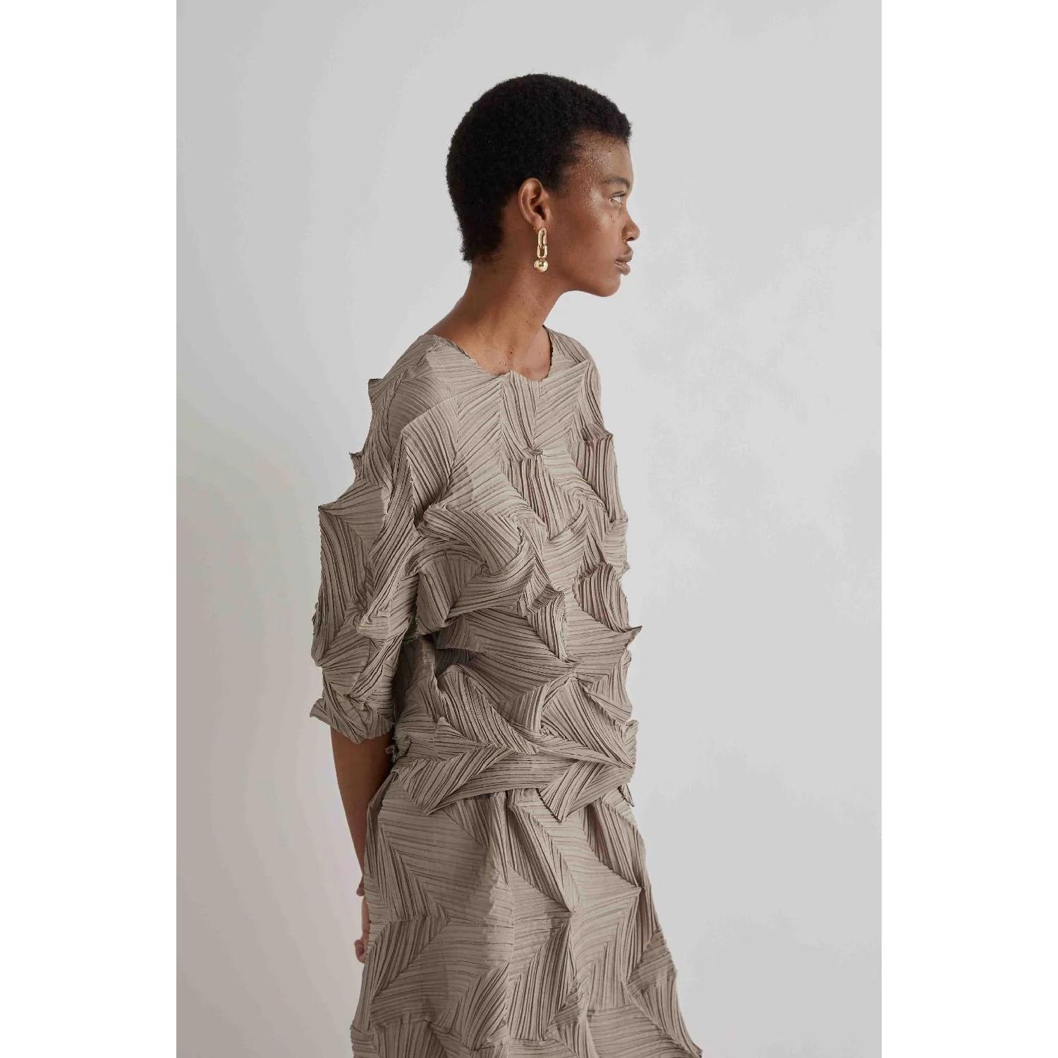 BLUSA PLISSETTATA DISEGNO FISARMONICA