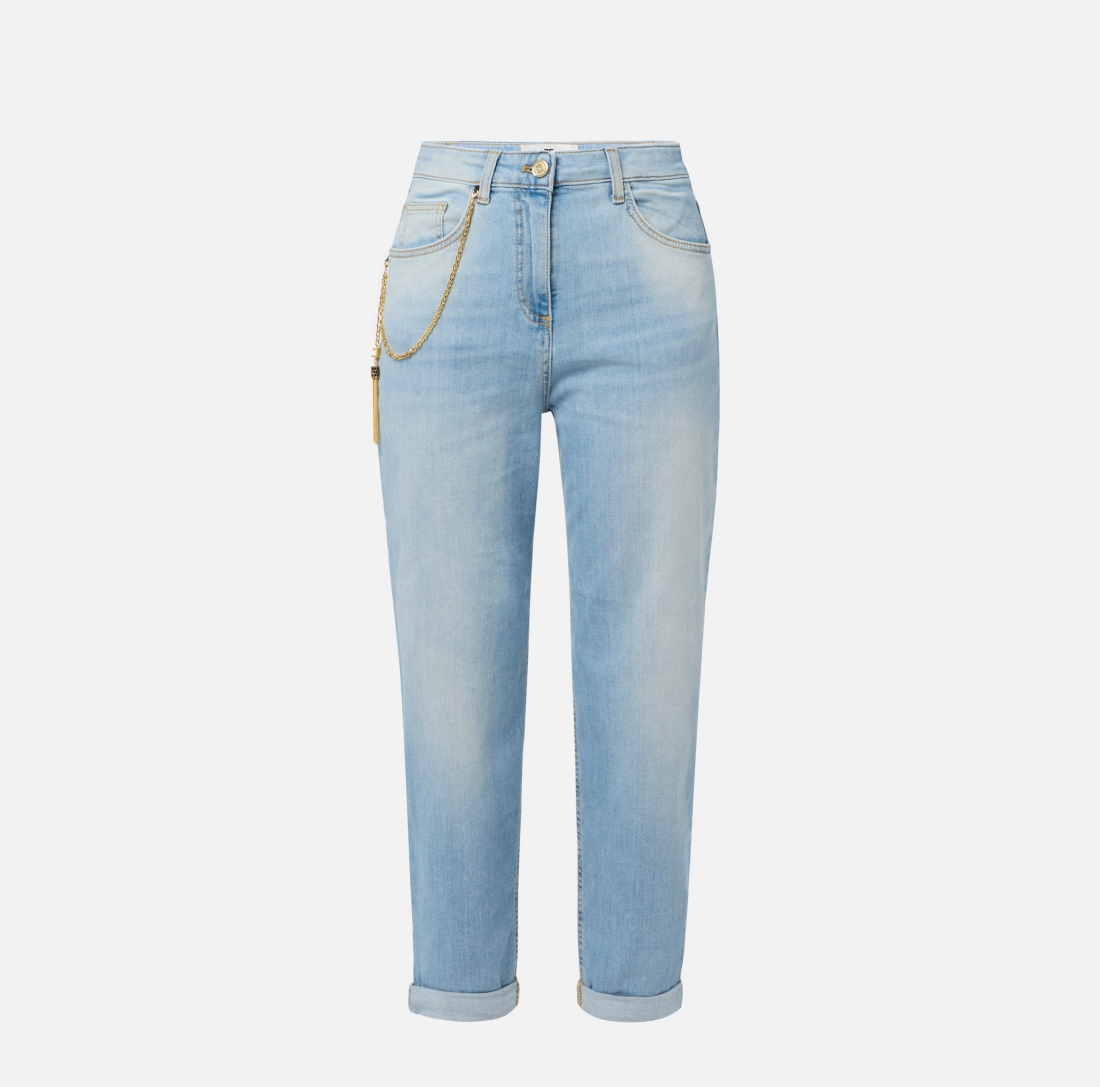 Jeans a palazzo con catena