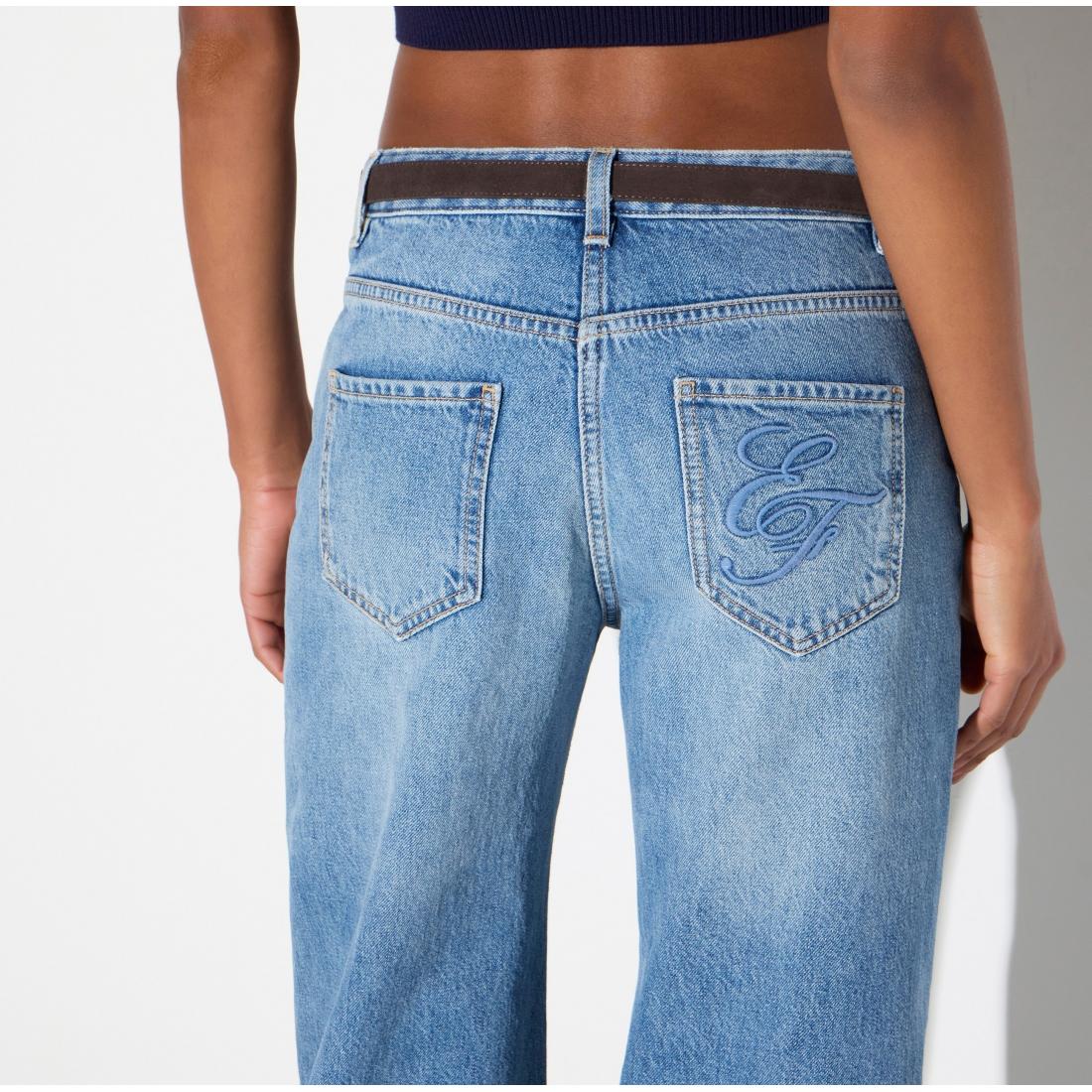 Jeans a palazzo con cintura