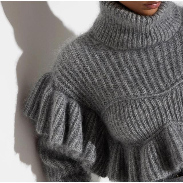 Pullover in maglia con ruches