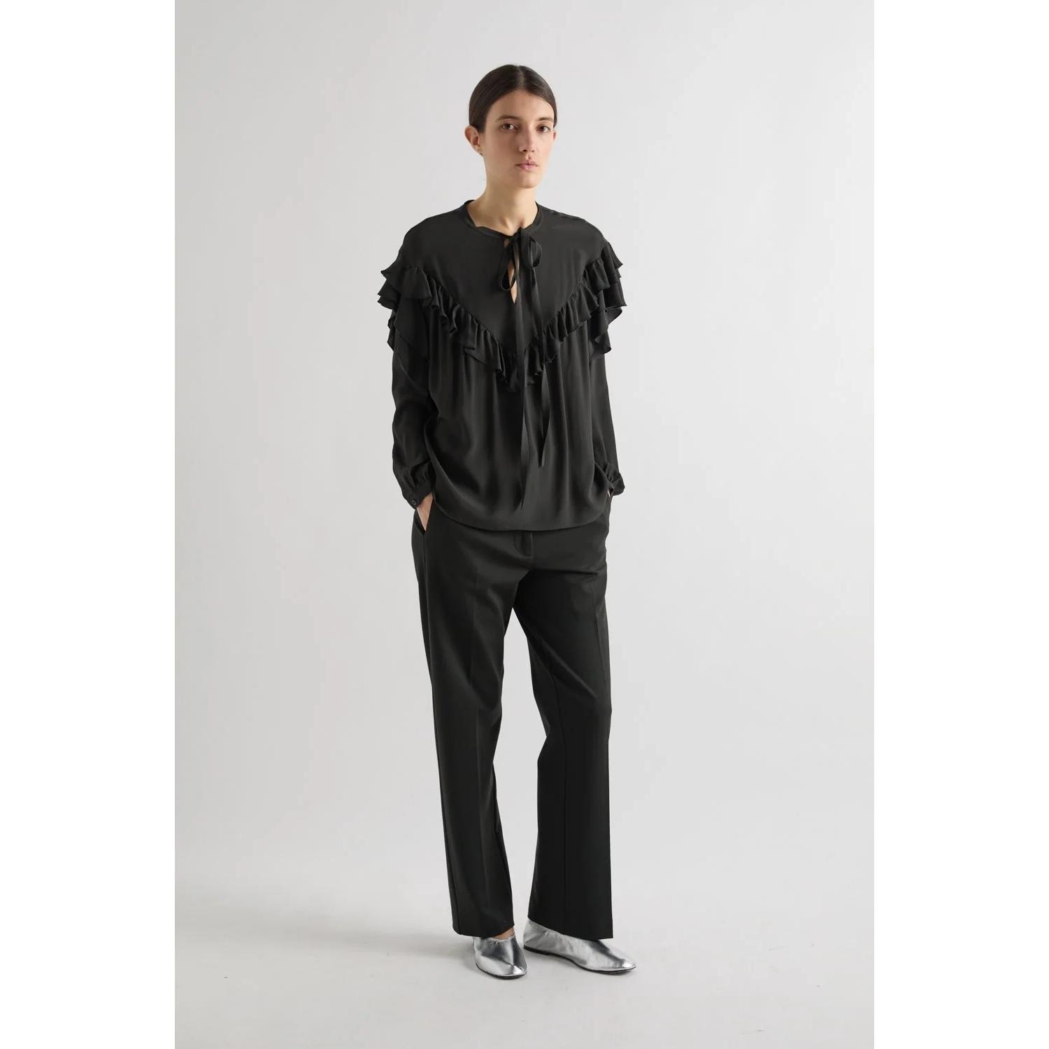 PANTALONI IN PUNTO MILANO CON PIEGA STIRATA