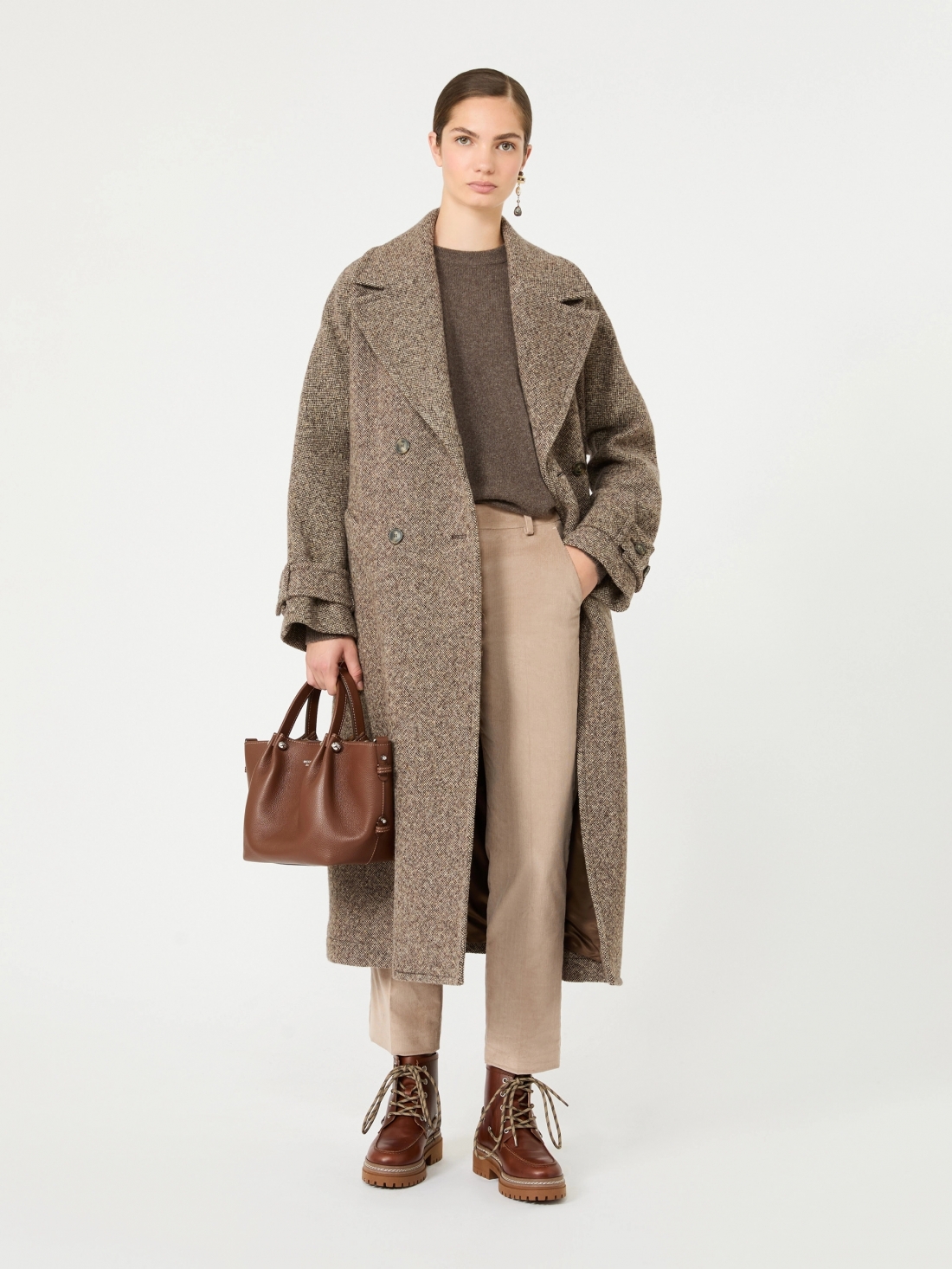 Pantalone crop in velluto di cotone