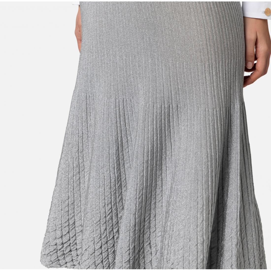 Gonna midi in viscosa metallizzata