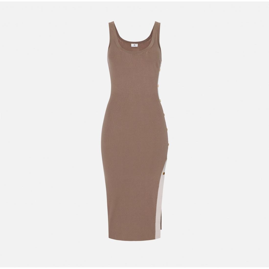 Abito in maglia con bande in viscosa lucida