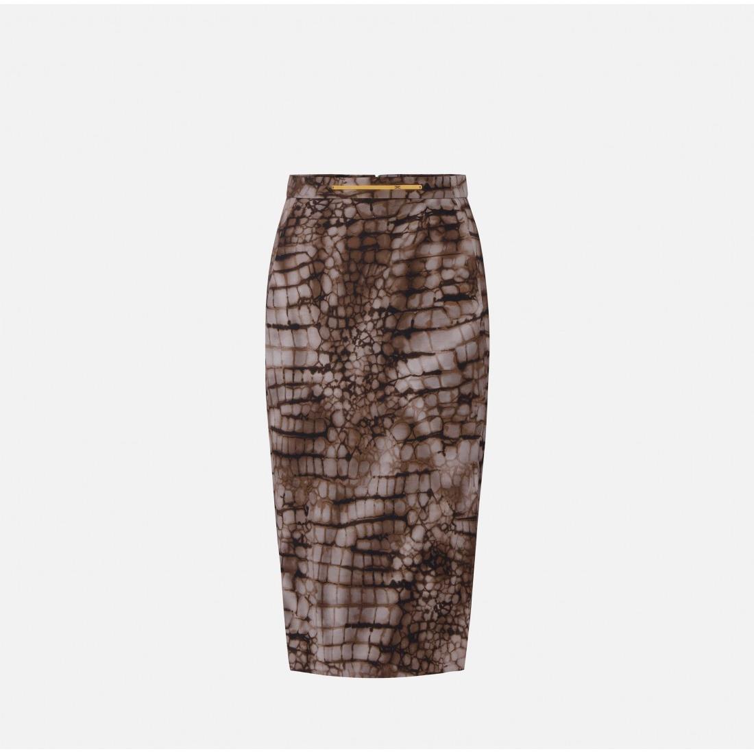 Gonna in jersey leggero con stampa alligatore