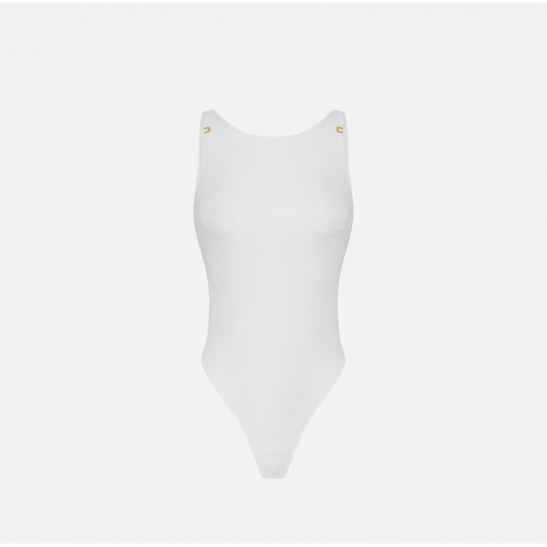 Body in jersey crêpe con dettagli logo
