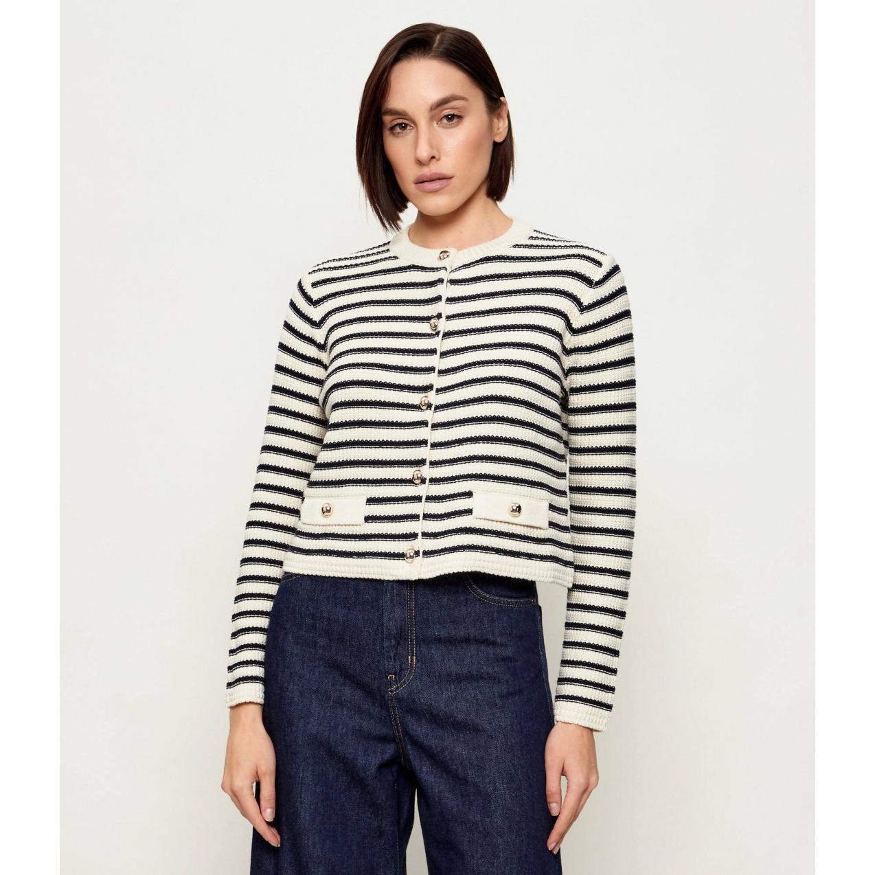 Cardigan crop in cotone