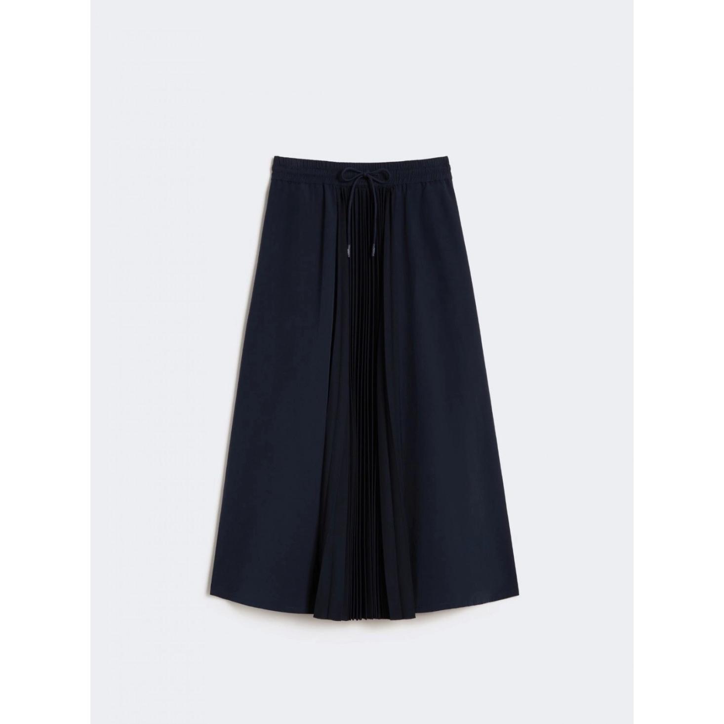 Gonna in tessuto tecnico e jersey