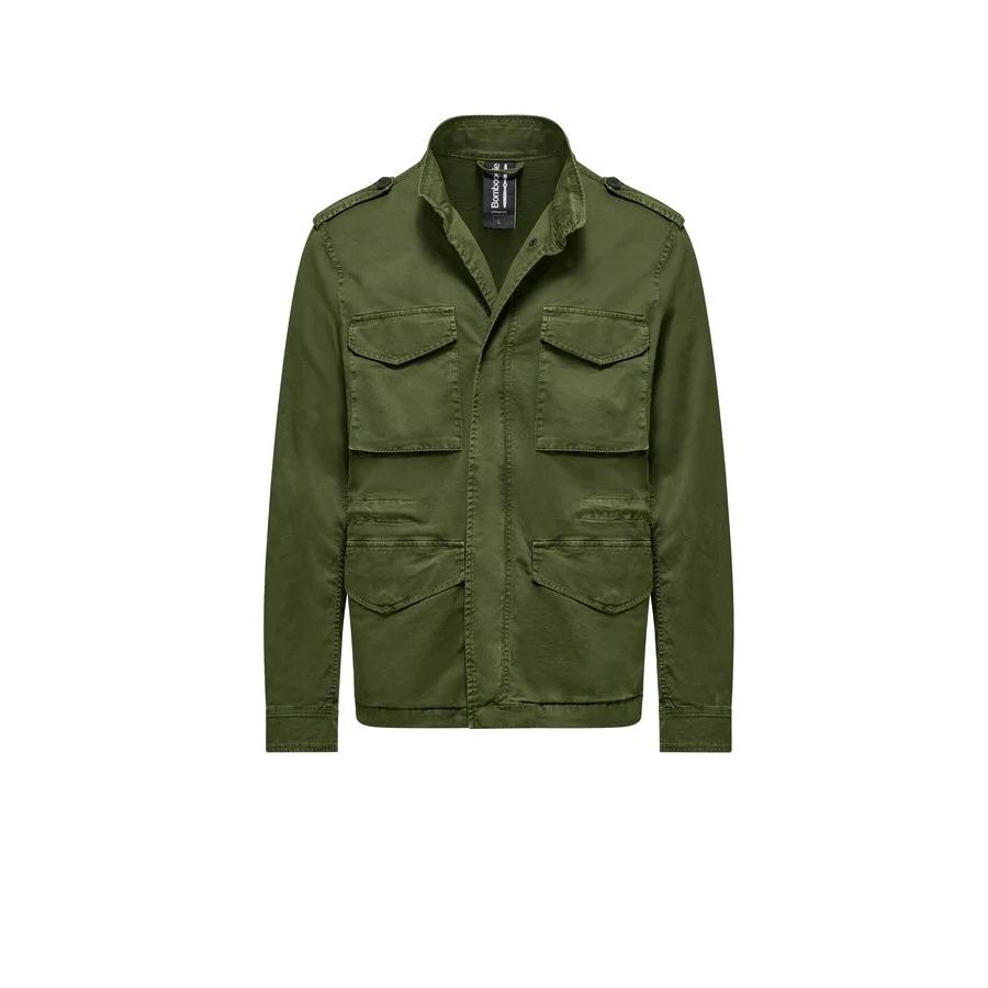 Giacca militare in gabardina stretch