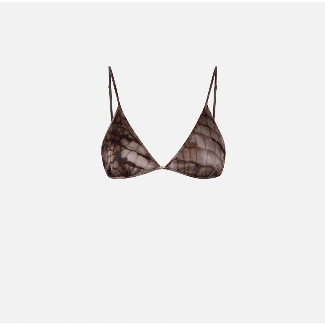 Reggiseno in raso con stampa alligatore