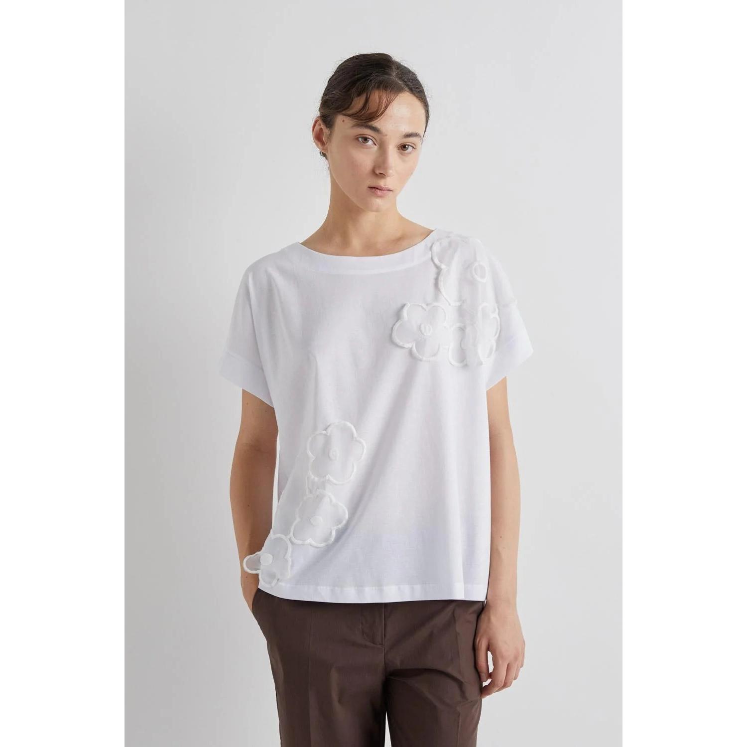 T-SHIRT CON APPLICAZIONI FLOREALI