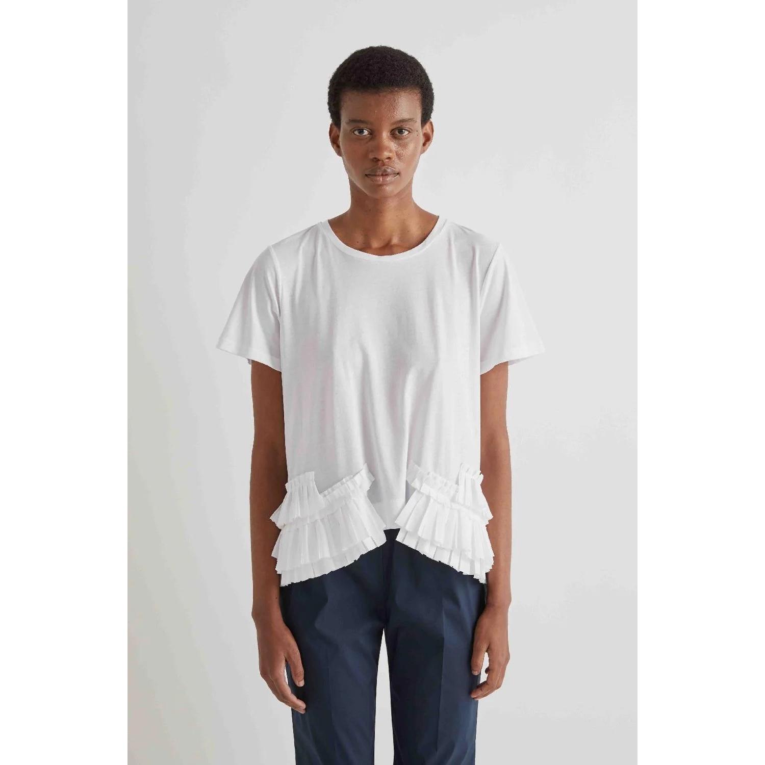 T-SHIRT CON INSERTO PLISSETTATO AL FONDO