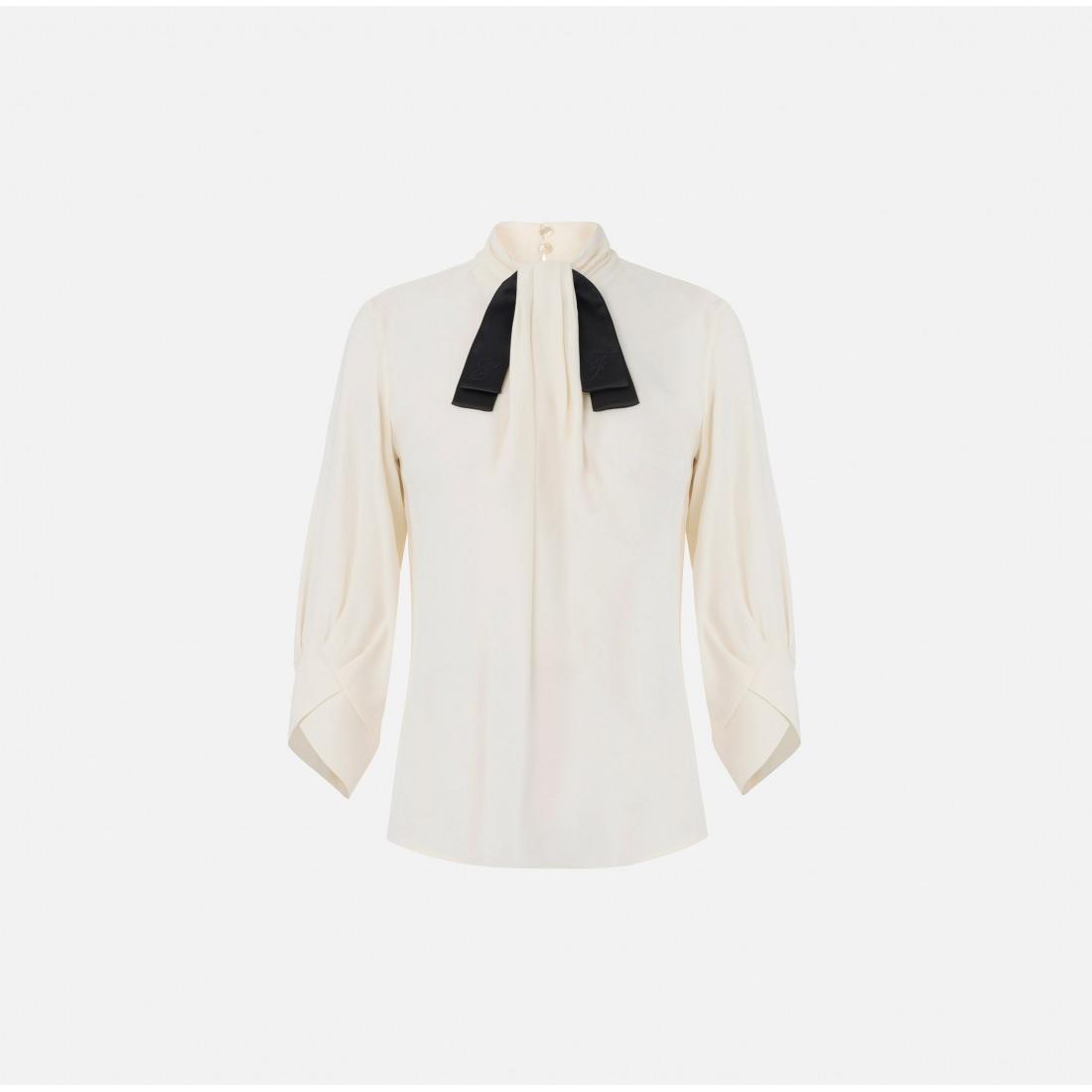 Blusa in georgette con cravattino