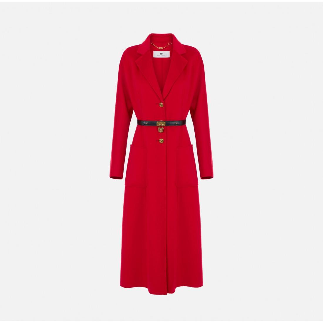 Cappotto in panno double con cintura