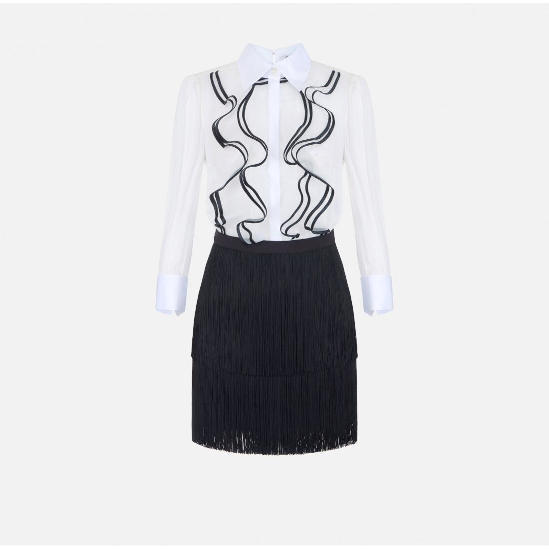 Abito in georgette con ruches e frange