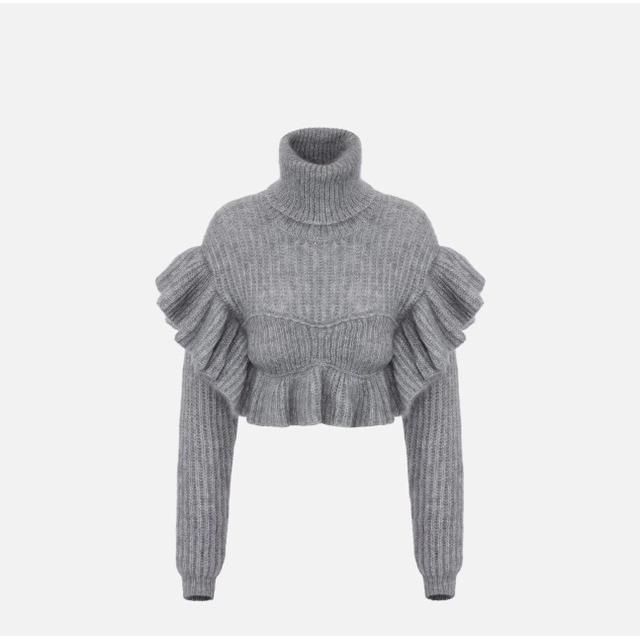 Pullover in maglia con ruches