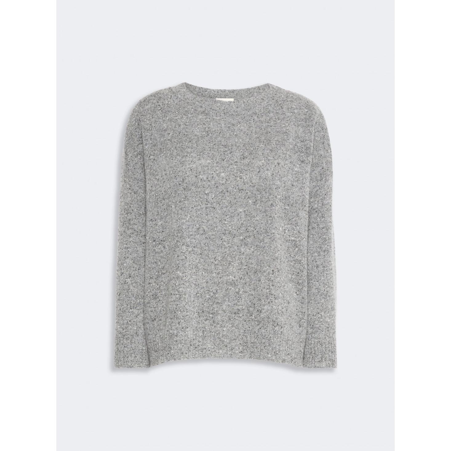 Maglia in mista lana e seta effetto tweed