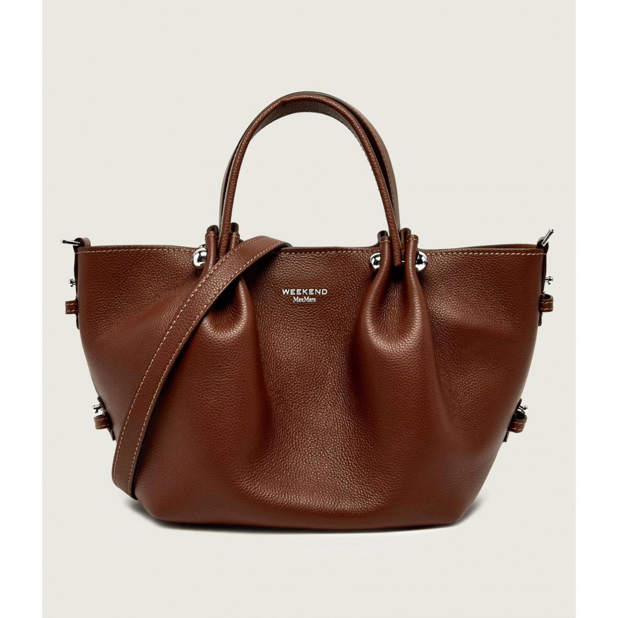 TOTE BAG MEDIA IN PELLE
