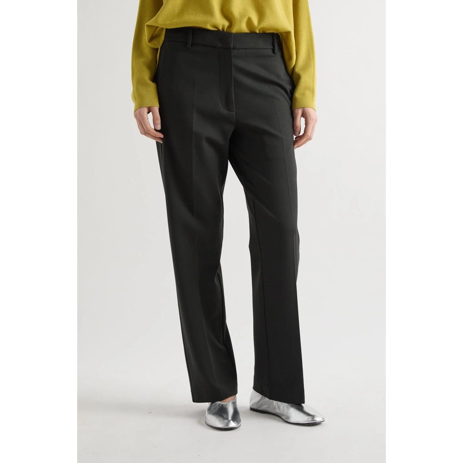 PANTALONI IN PUNTO MILANO CON PIEGA STIRATA